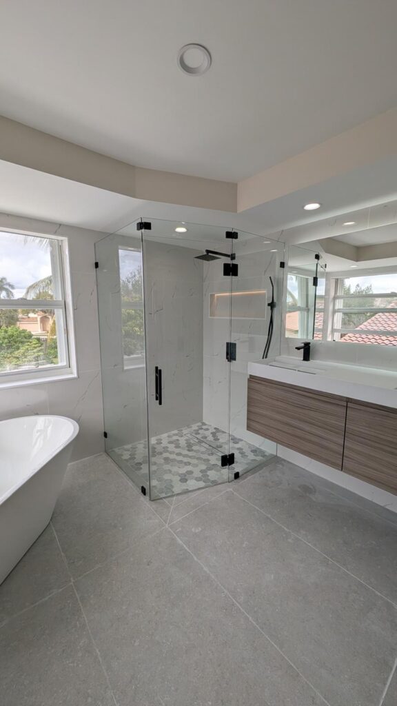 Custom glass installation project by IG Glass South Florida