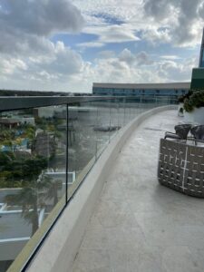 Hard Rock Hotel glass railing