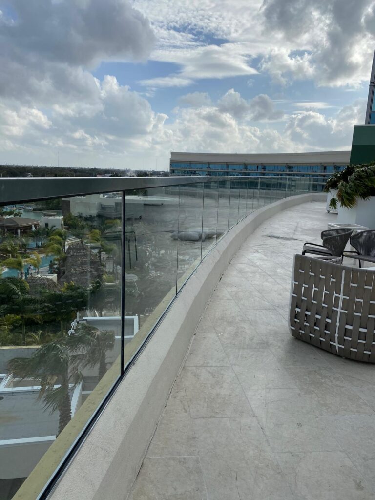 Hard Rock Hotel glass railing